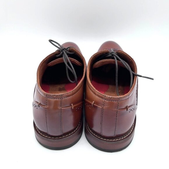 Stacy Adams Men's Macarthur Leather Wingtip Oxford Shoes Color Cognac US 10 M - Picture 4 of 9